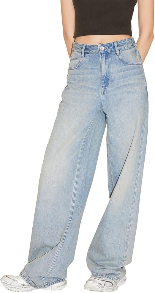 Women's High-Waist Baggy Wide-Leg Jeans